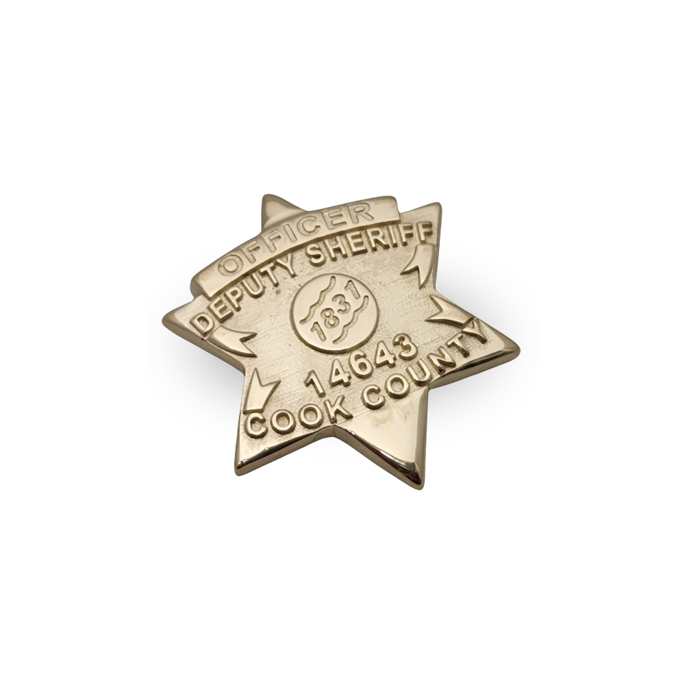 Cook County Sheriff Department Badge Pendant - Gold
