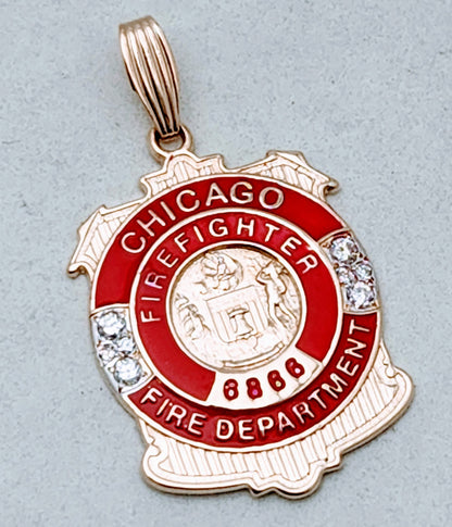 DIAMOND CHICAGO FIRE BADGE