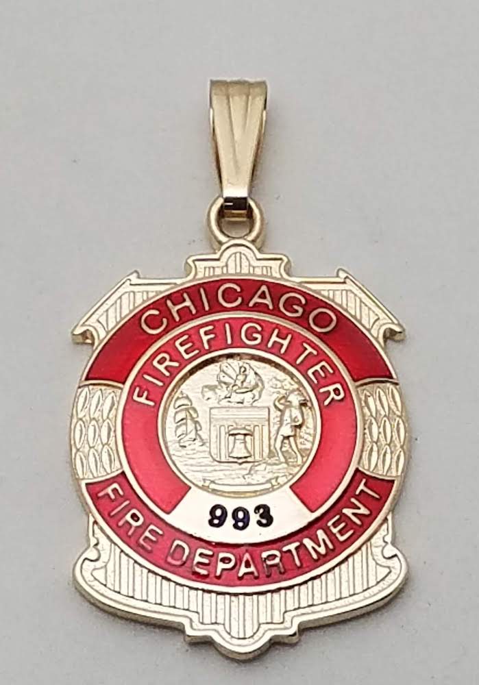 Chicago Fire Department Badge Pendant With Seal