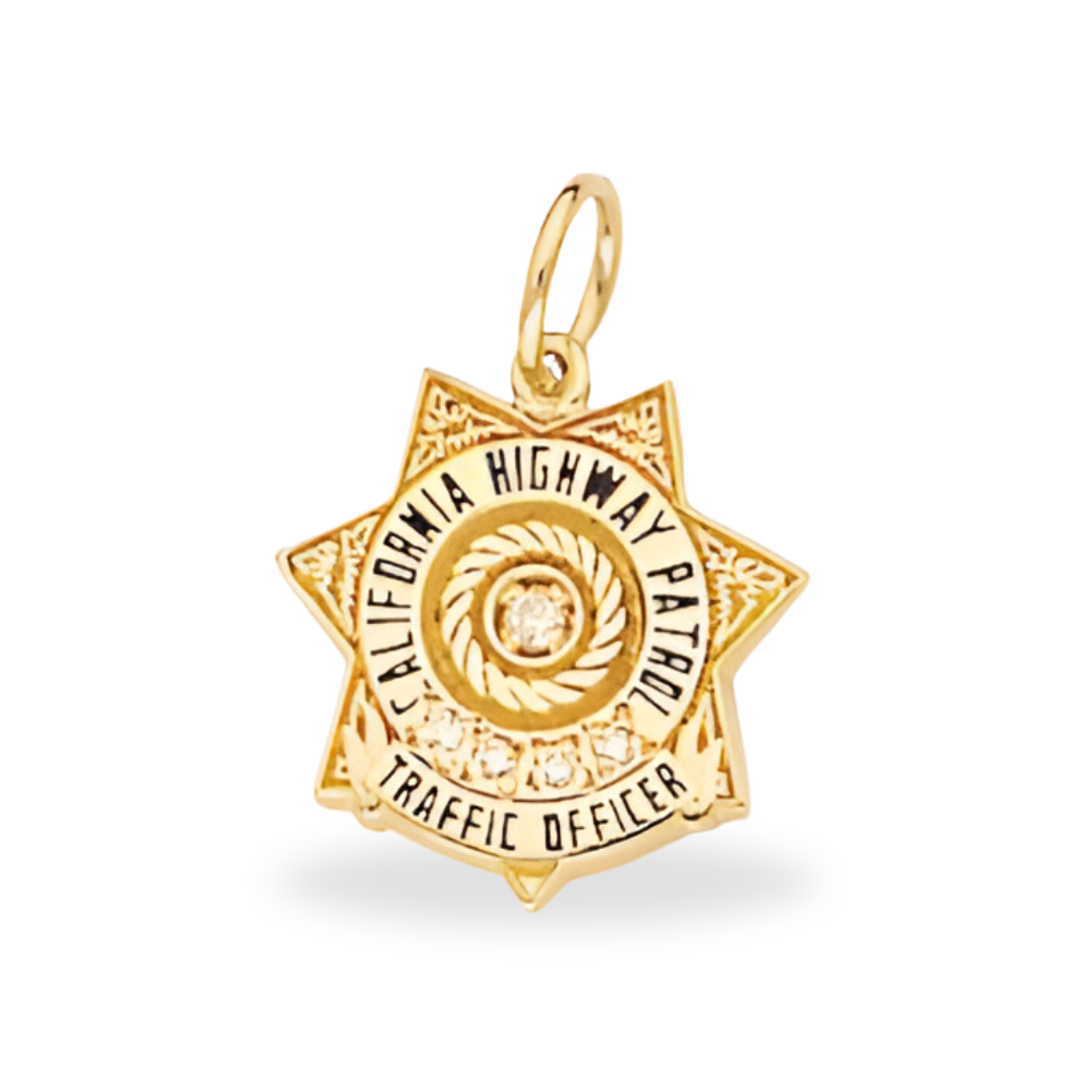 California Highway Patrol CHP Badge Pendant With Diamond