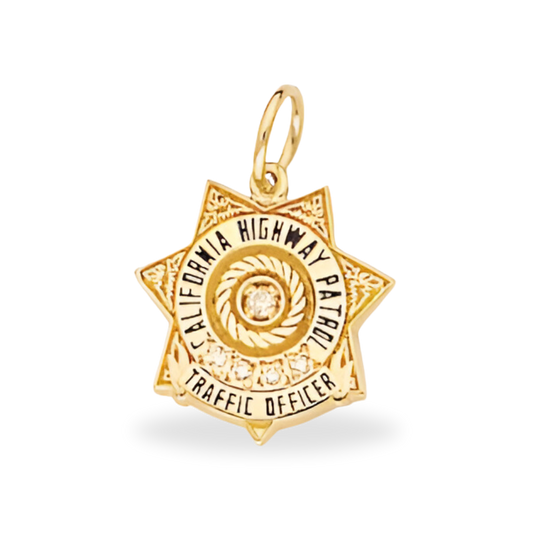 California Highway Patrol CHP Badge Pendant With Diamond