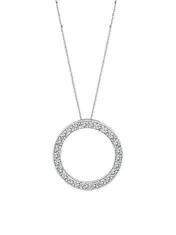 Circle Pendant - Diamond & Yellow Gold