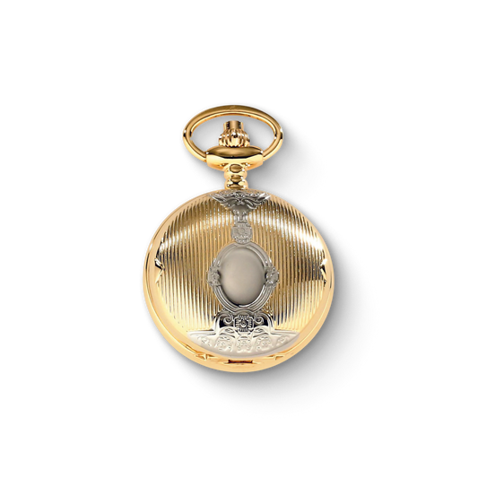 Charles-Hubert Two-Tone Full Hunter Quartz Pendant Watch 6822