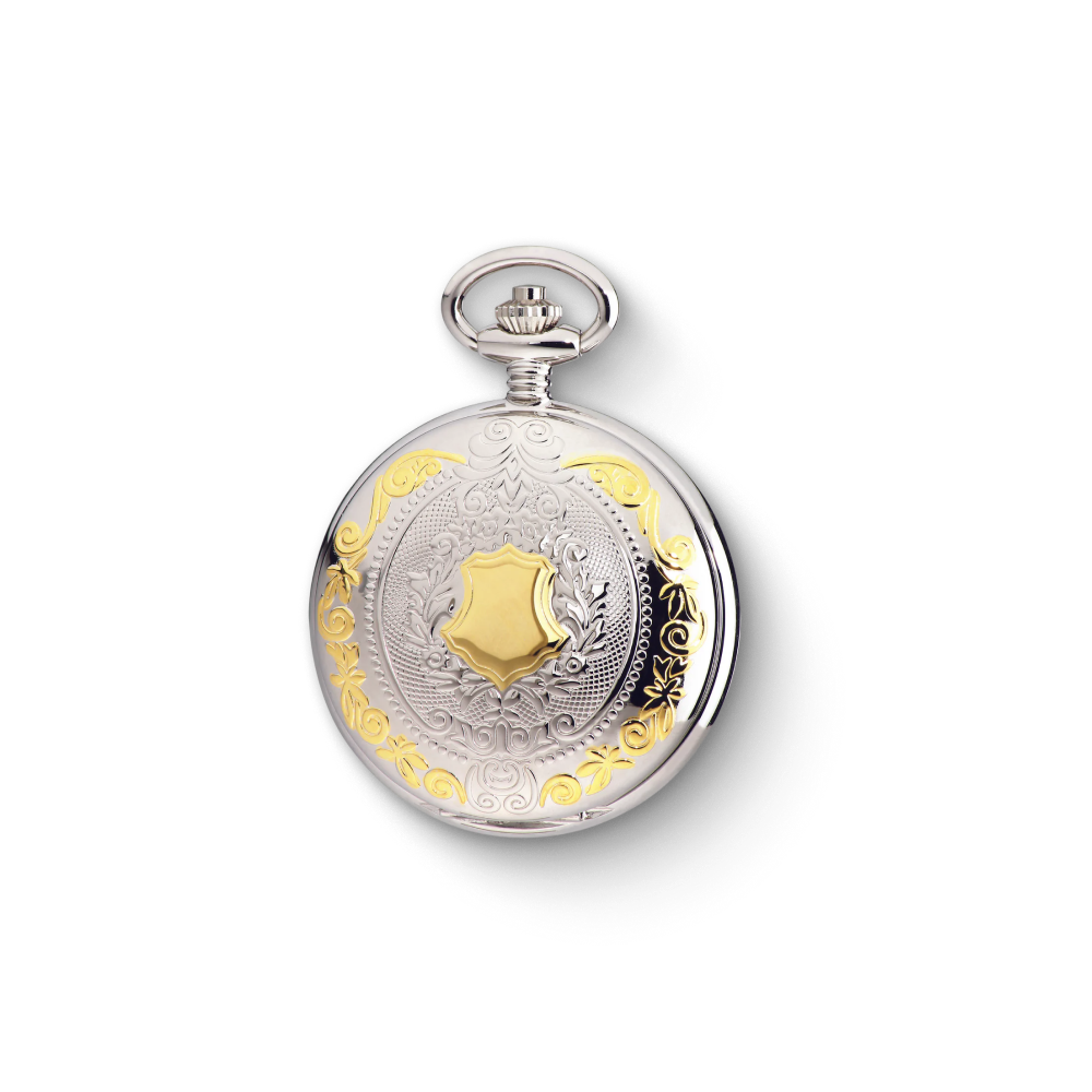 Charles-Hubert Two-Tone Full Hunter Quartz Pocket Watch 3559-T