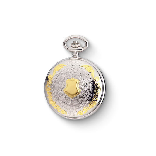 Charles-Hubert Two-Tone Full Hunter Quartz Pocket Watch 3559-T