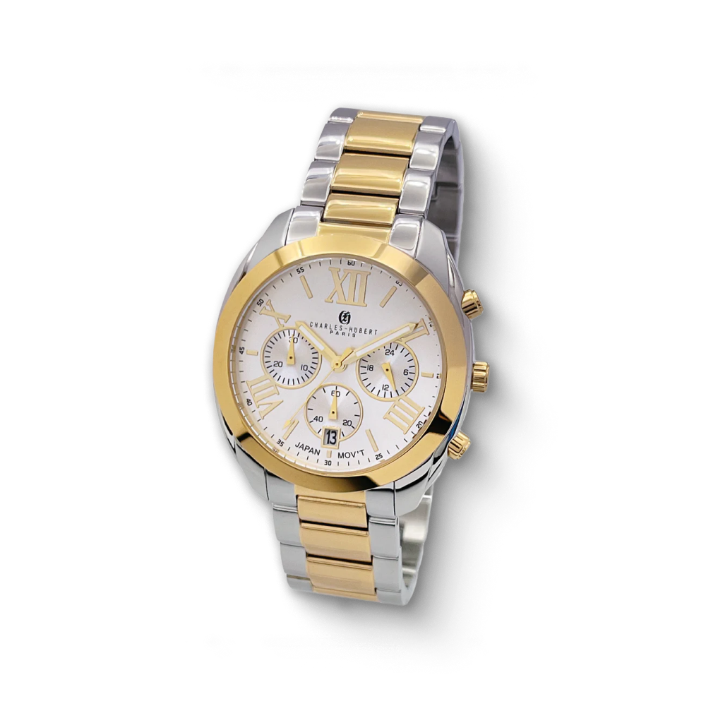 Charles Hubert Gold-Plated Stainless Steel Chronograph Quartz Watch