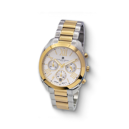 Charles Hubert Gold-Plated Stainless Steel Chronograph Quartz Watch