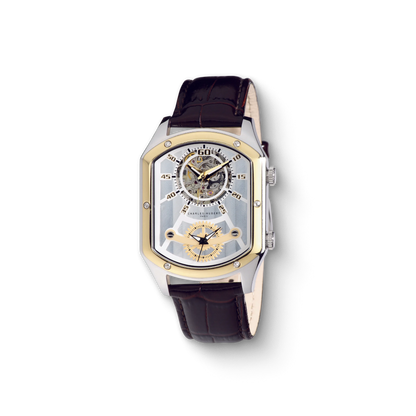 Charles Hubert Stainless Steel Dual Time Mechanical and Quartz Watch