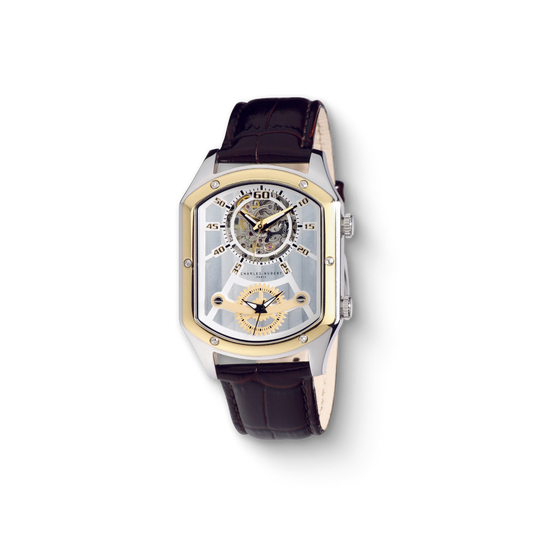 Charles-Hubert Two-Tone Stainless Steel Dual Time Mechanical and Quartz Watch 3965-T
