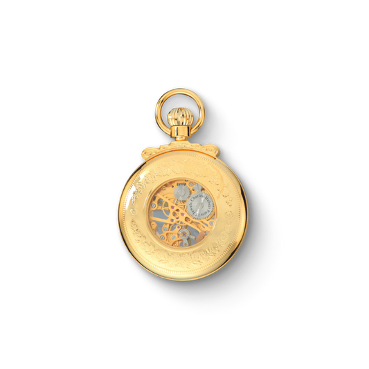 Charles Hubert Gold-Plated Open Face Mechanical Pocket Watch 3903-G