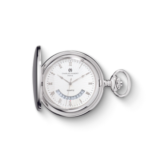 Charles Hubert Full Hunter Quartz Pocket Watch 3900-W