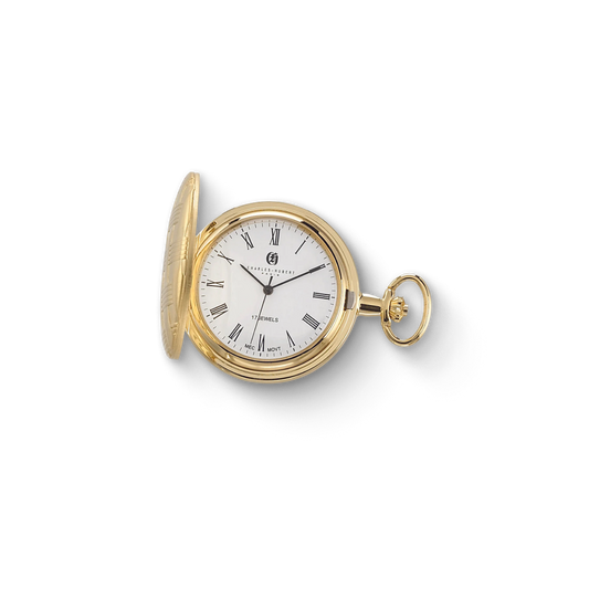 Charles Hubert Gold-Plated Full Hunter Mechanical Pocket Watch 3841-GR