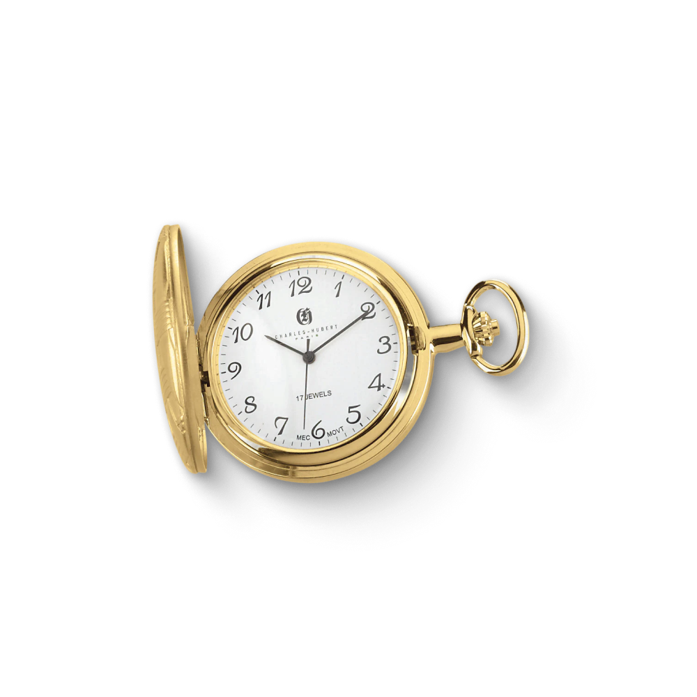 Charles Hubert Gold-Plated Full Hunter Mechanical Pocket Watch 3841-G