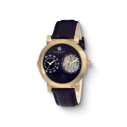 Charles Hubert Stainless Steel Dual Time Mechanical and Quartz Watch