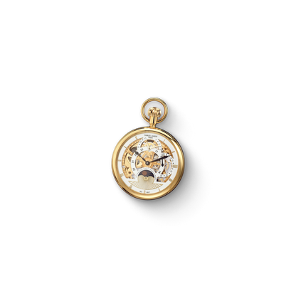 Charles Hubert Stainless Steel Open Face Dual Time Mechanical Pocket Watch