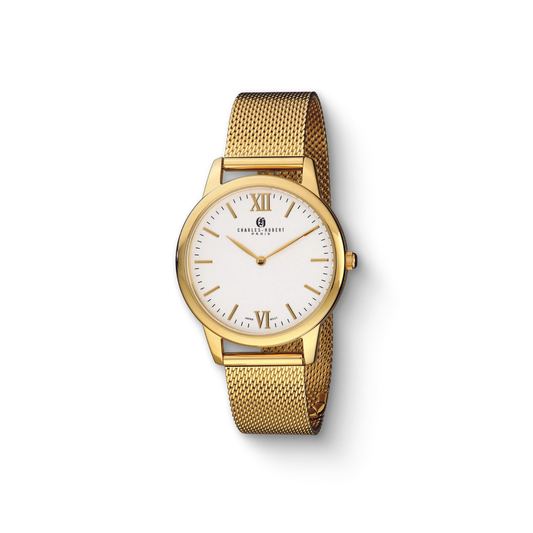Charles Hubert Gold-Plated Stainless Steel Quartz Watch 3998-G