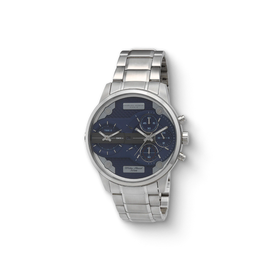 Charles Hubert Stainless Steel Dual Time Chronograph Quartz Watch 4008-E