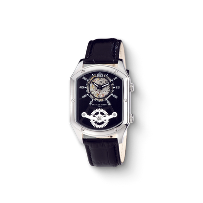 Charles Hubert Stainless Steel Dual Time Mechanical and Quartz Watch