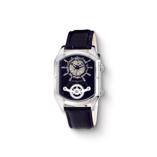 Charles Hubert Stainless Steel Dual Time Mechanical and Quartz Watch 3965-W