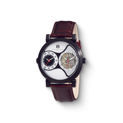 Charles Hubert Stainless Steel Dual Time Mechanical and Quartz Watch