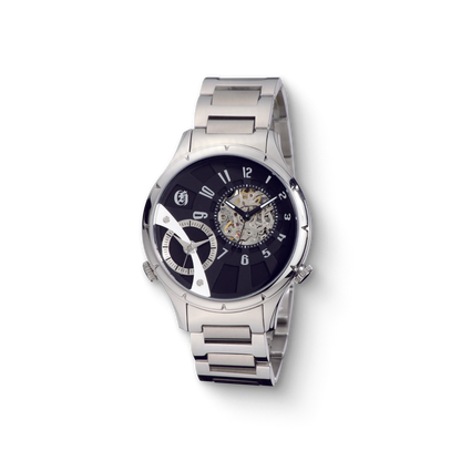Charles Hubert Stainless Steel Dual Time Mechanical and Quartz Watch