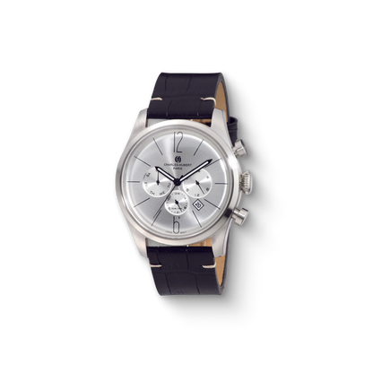 Charles Hubert Stainless Steel Dual Time Quartz Watch