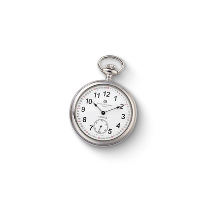Charles Hubert Gold-Plated Stainless Steel Open Face Mechanical Pocket Watch