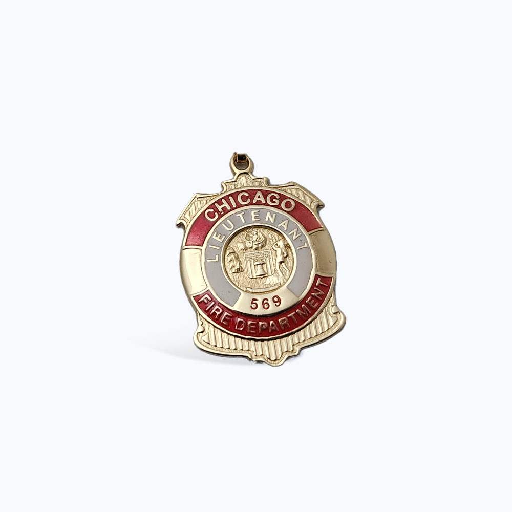 Chicago Fire Department Badge Pendant With Seal