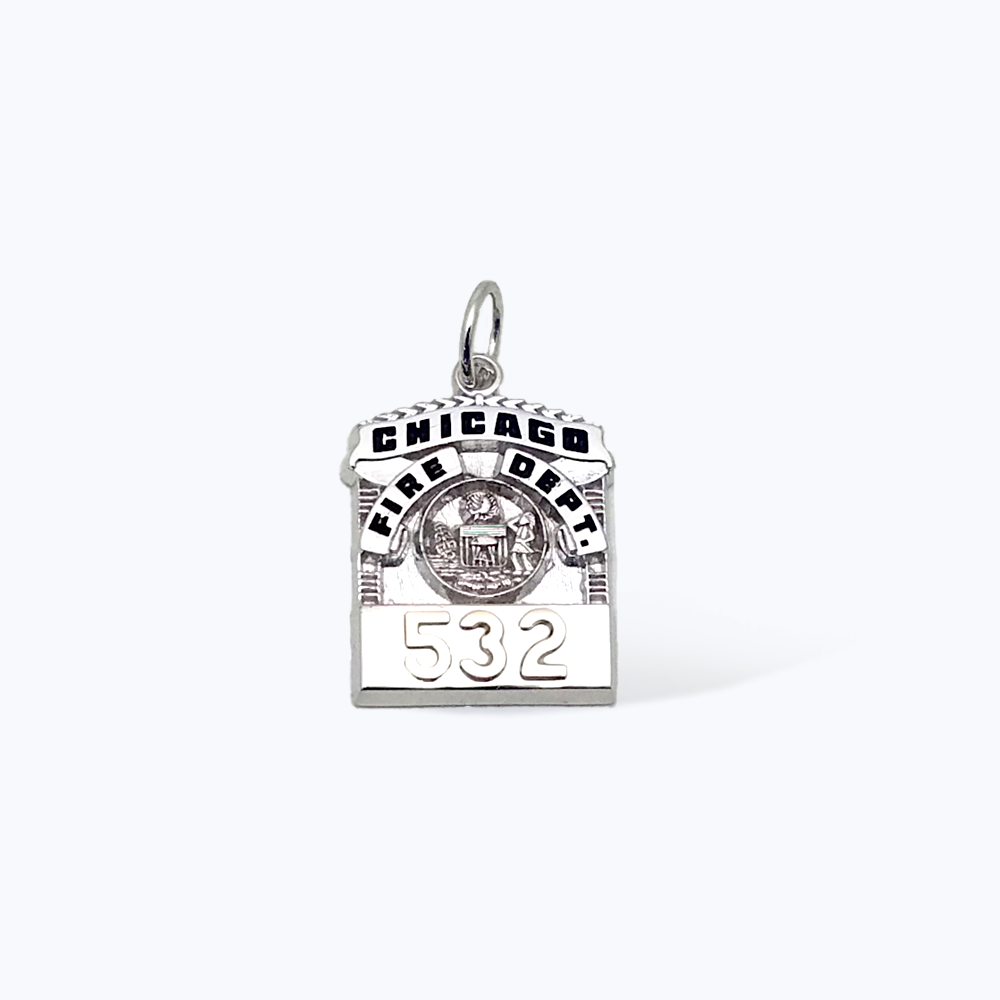 Chicago Fire Department Square Badge Pendant