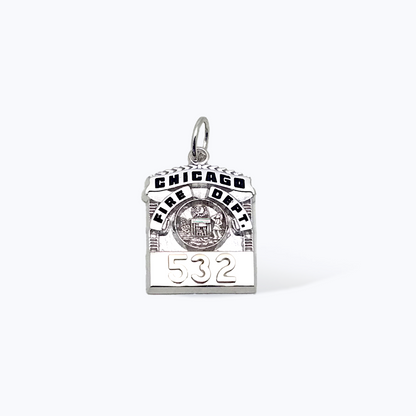 Chicago Fire Department Square Badge Pendant