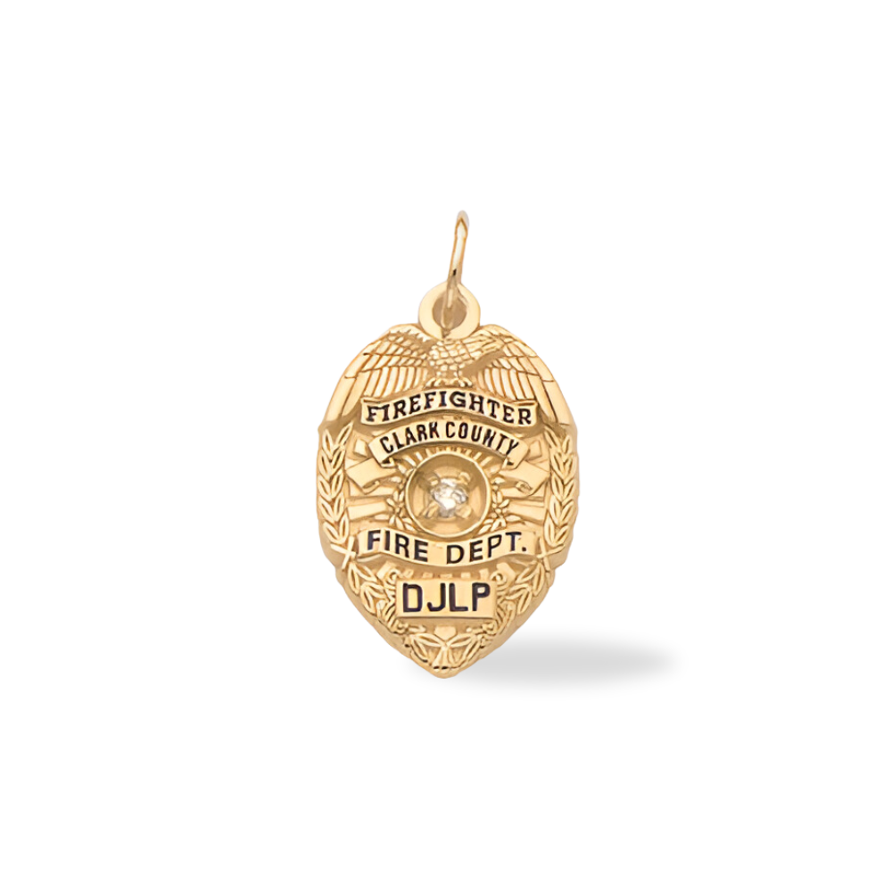 Clark County Fire Department Medium Badge Pendant - Gold