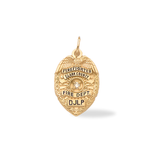 Clark County Fire Department Medium Badge Pendant - Gold