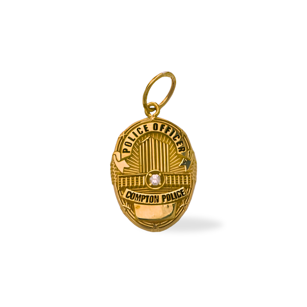 Compton Police Department Small Badge Pendant - Gold & Two-Tone