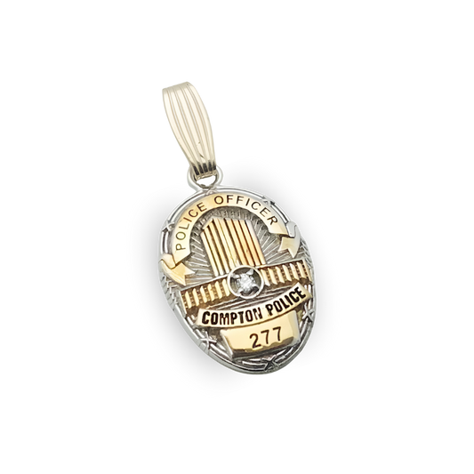 Compton Police Department Medium Badge Pendant - Gold & Two-Tone