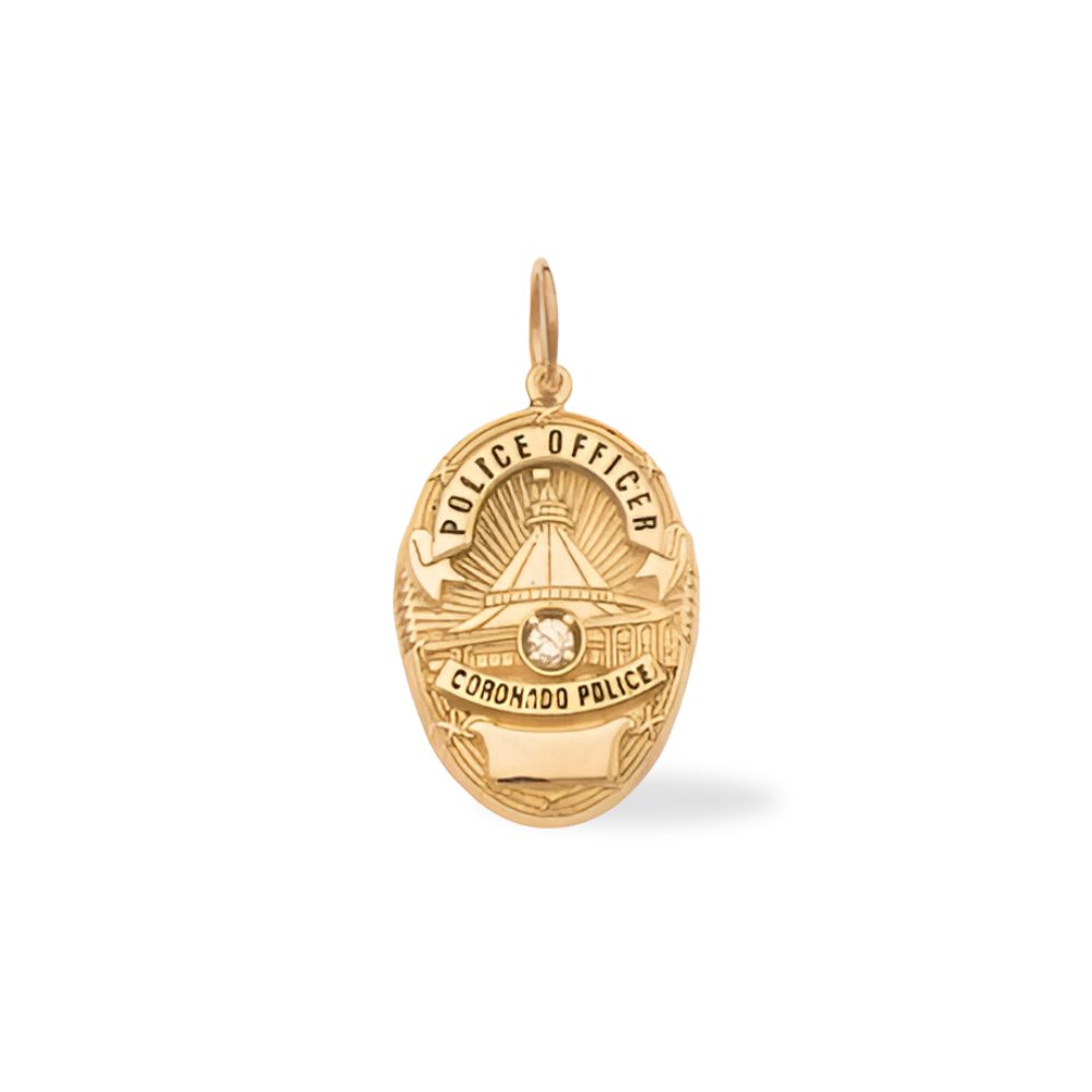 Coronado Police Department Medium Badge Pendant - Gold