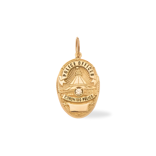 Coronado Police Department Medium Badge Pendant - Gold