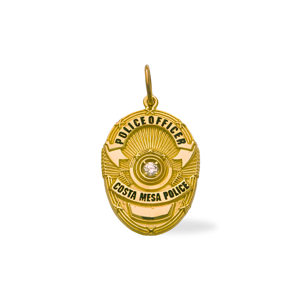 Costa Mesa Police Department Medium Badge Pendant - Gold