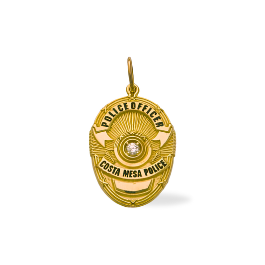 Costa Mesa Police Department Medium Badge Pendant - Gold