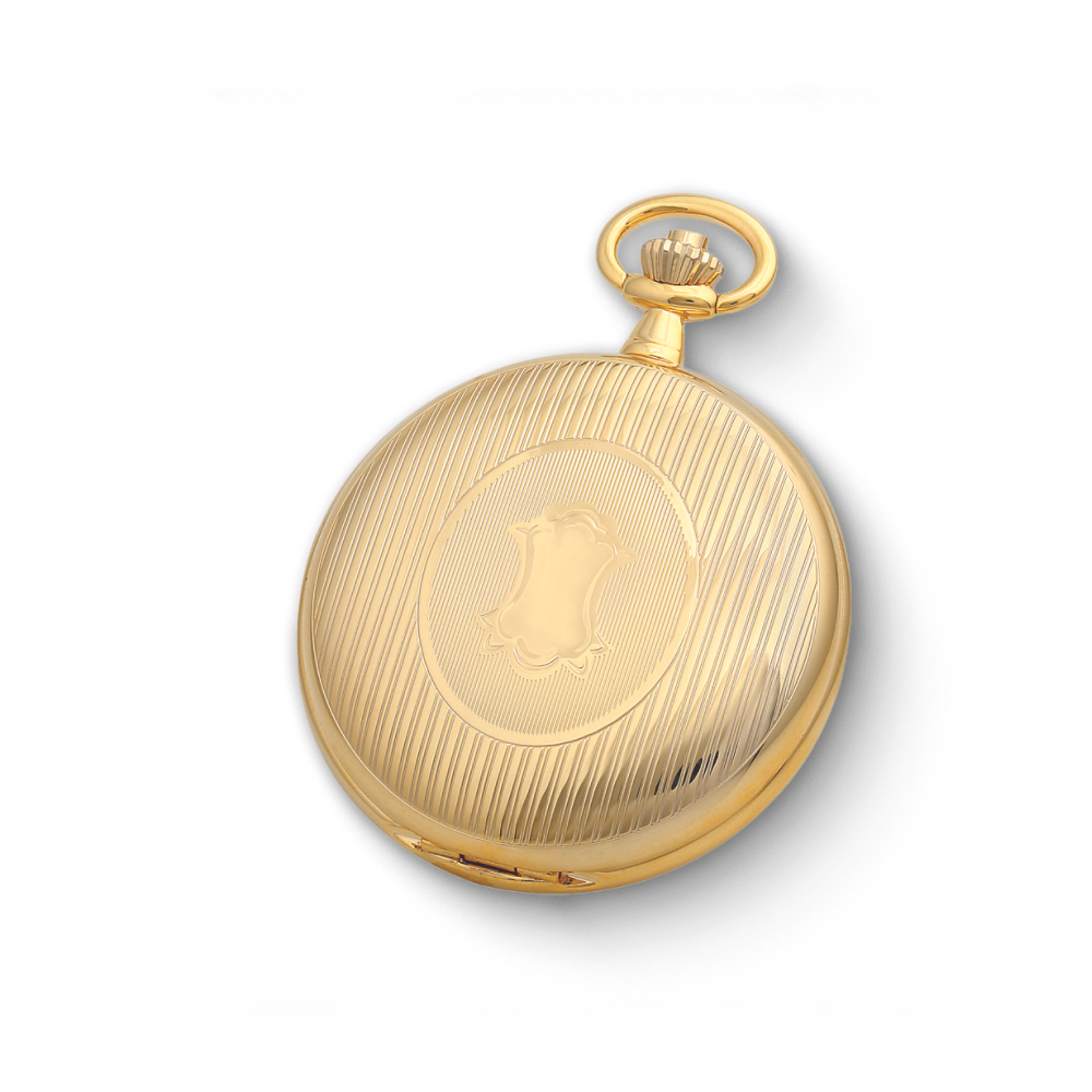 Charles Hubert Gold Plated Double Full Hunter Mechanical Pocket Watch DWA046