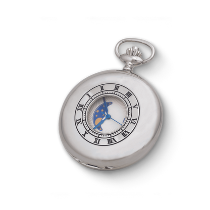 Charles Hubert Half Hunter Moon Phase Quartz Pocket Watch DWA052