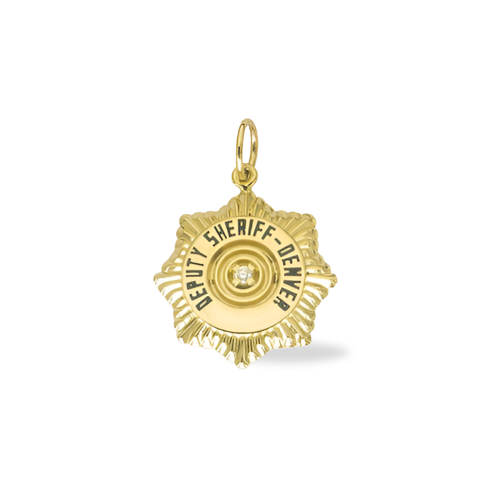 Denver Sheriff Department Medium Badge Pendant - Gold