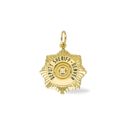 Denver Sheriff Department Medium Badge Pendant - Gold