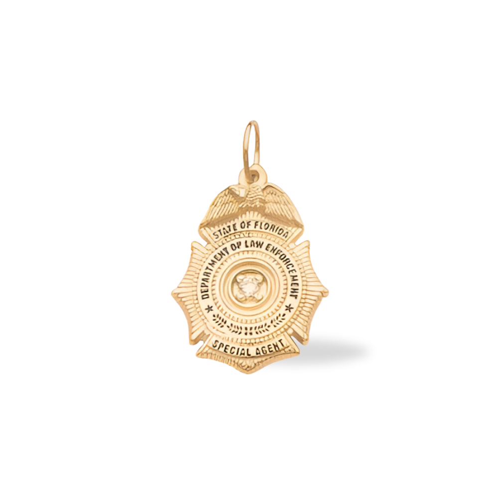 Dept. of Law Enforcement Medium Badge Pendant - Gold