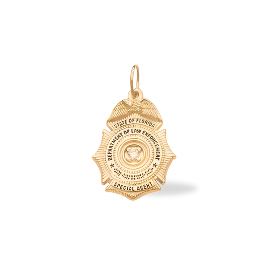 Dept. of Law Enforcement Medium Badge Pendant - Gold