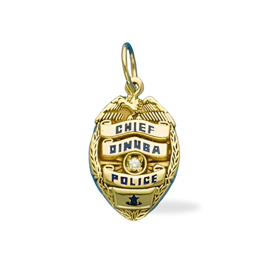 Dinuba Police Department Small Badge Pendant - Gold