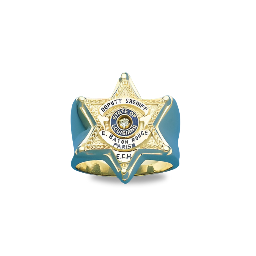 E Baton Rouge Sheriff Badge Ring | Jewelry Factory