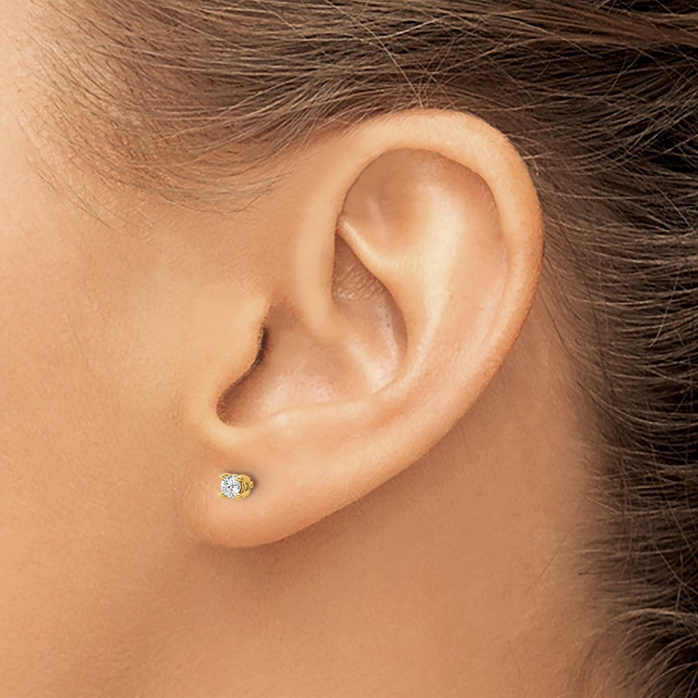 Lab Grown Diamond VS+ F+ Round Complete Four Prong Heavyweight Stud Earrings