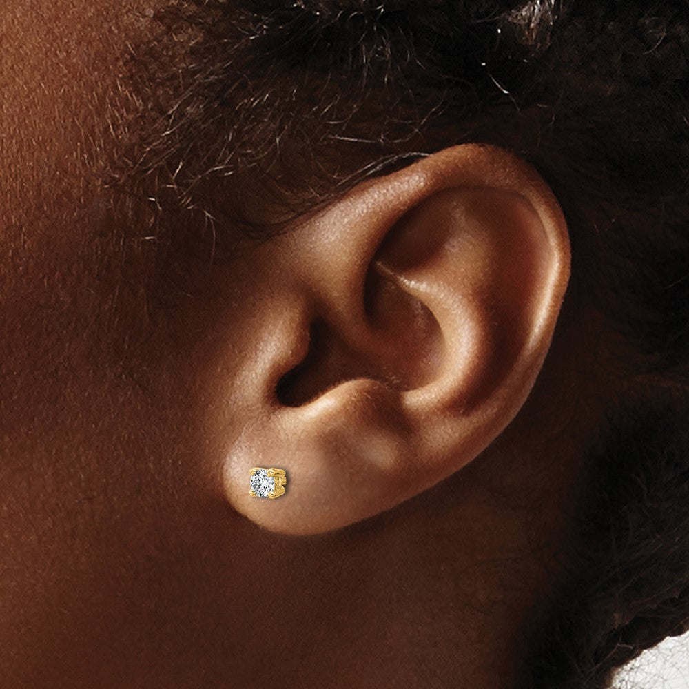 Lab Grown Diamond VS/SI+ G+ Round Complete Four Prong Heavyweight Stud Earrings