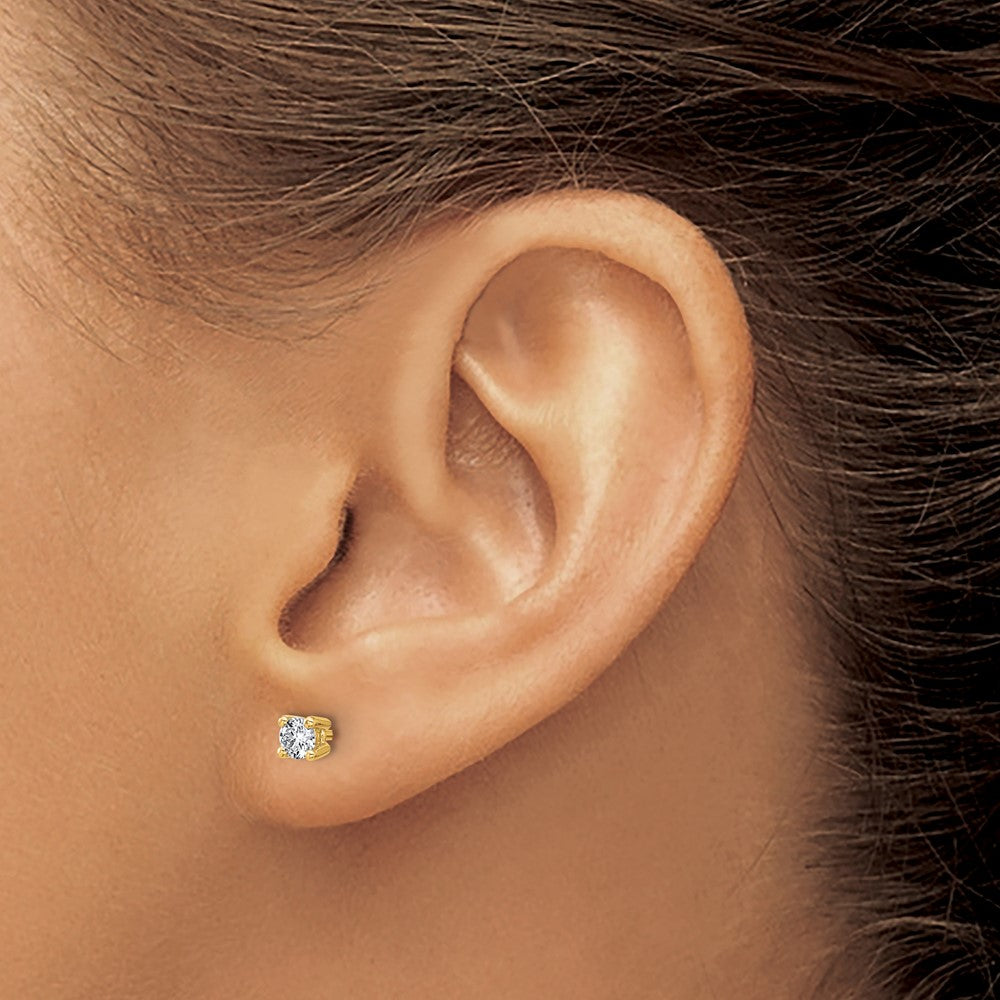 Lab Grown Diamond VS+ F+ Round Complete Four Prong Heavyweight Stud Earrings