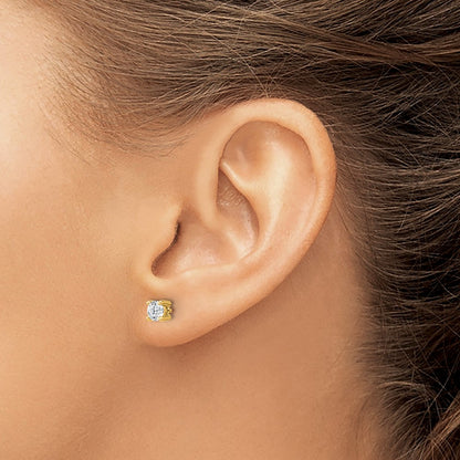 Lab Grown Diamond VS+ F+ Round Complete Four Prong Heavyweight Stud Earrings